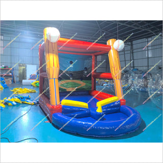 Community Event Inflatable Baseball Target Toss Large Batting Cage Inflatable Sports Games Rentals
