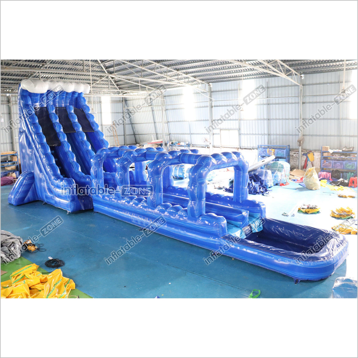 Giant Inflatable Blue Crush Water Slide Pool Commercial Climbing Bounc