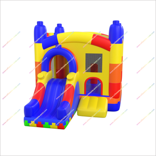 Large Building Blocks Inflatable Bounce House And Slide Combo Inflatable Jumping Castle Slide For Kids
