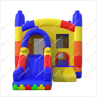 Large Building Blocks Inflatable Bounce House And Slide Combo Inflatable Jumping Castle Slide For Kids