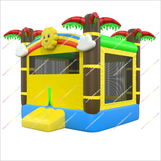 Smiling Sun Inflatable Bounce House Park Tropical Expressions Palm Trees Blow Up Jumping Castle Rental