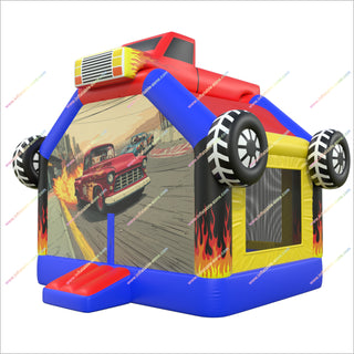 Racing-Themed Inflatable Bounce House Rental Monster Truck Jumper Cheap Bouncy Castle To Buy