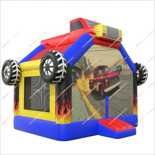 Racing-Themed Inflatable Bounce House Rental Monster Truck Jumper Cheap Bouncy Castle To Buy