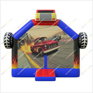 Racing-Themed Inflatable Bounce House Rental Monster Truck Jumper Cheap Bouncy Castle To Buy