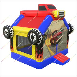 Racing-Themed Inflatable Bounce House Rental Monster Truck Jumper Cheap Bouncy Castle To Buy