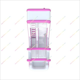 Pink And White Inflatable Bounce House Water Slides Candy-Themed Big Water Slide Into Pool