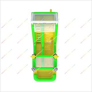 Soccer-Themed Inflatable Bounce House Waterslide Jumping Castle With Championship Trophies And A Splash Pool