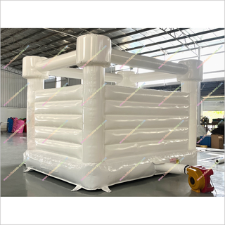 White Jumping Castle Hire Outdoor Inflatable Bouncer Wedding Party Events Inflatable Bounce House With Balloon Tubes