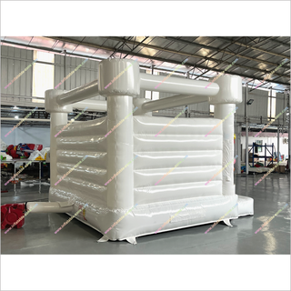 White Jumping Castle Hire Outdoor Inflatable Bouncer Wedding Party Events Inflatable Bounce House With Balloon Tubes