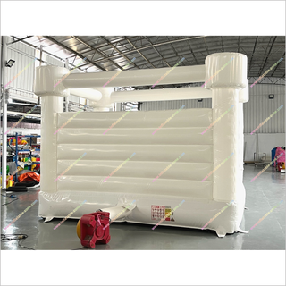 White Jumping Castle Hire Outdoor Inflatable Bouncer Wedding Party Events Inflatable Bounce House With Balloon Tubes