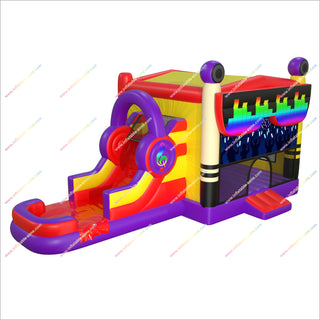 Music Themed Party Jumping Castle Inflatable Slide Combo Fun Party Inflatable Bounce House With Slide Commercial