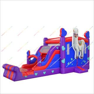 Fun Llama Inflatable Bounce House With Slide Nearby Inflatable Jumper Rentals Bouncy Castle Slide Combo