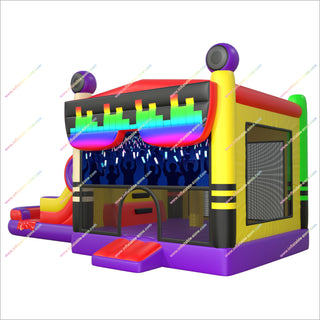 Music Themed Party Jumping Castle Inflatable Slide Combo Fun Party Inflatable Bounce House With Slide Commercial