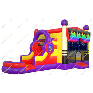 Music Themed Party Jumping Castle Inflatable Slide Combo Fun Party Inflatable Bounce House With Slide Commercial