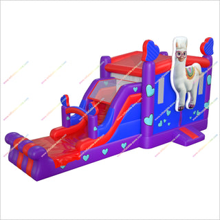 Fun Llama Inflatable Bounce House With Slide Nearby Inflatable Jumper Rentals Bouncy Castle Slide Combo
