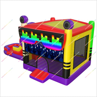 Music Themed Party Jumping Castle Inflatable Slide Combo Fun Party Inflatable Bounce House With Slide Commercial