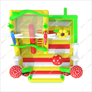 Colorful Garden-Themed Inflatable Bounce House Combines Slides Climbing Areas Happy Hop Inflatable Castle Bouncer
