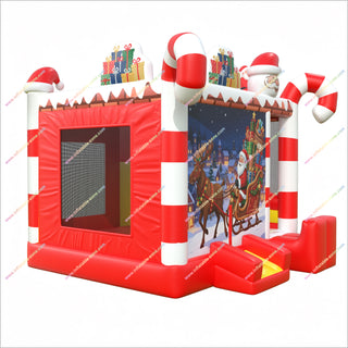 Santa Claus Christmas Decorations Inflatable Bounce Houses And Slides Combo Winter Outdoor Activities Bounceland Party Castle