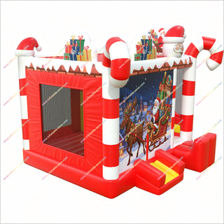 Santa Claus Christmas Decorations Inflatable Bounce Houses And Slides Combo Winter Outdoor Activities Bounceland Party Castle