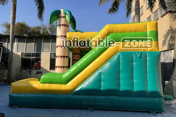Jungle Jump Inflatables Palm Tree Play Yard Inflatable Bouncer And Slide Combo Bounce House
