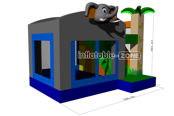 Inflatable-Zone Design Elephant Inflatable Bouncer Slide Combo Bounce House Air Jumper Jumping Castle For Kids