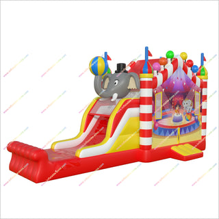 Circus Inflatable Bounce House Commercial Bouncer Slide Combo Inflatable Jump Zone Bouncing Castle With Slide For Sale
