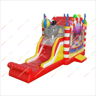 Circus Inflatable Bounce House Commercial Bouncer Slide Combo Inflatable Jump Zone Bouncing Castle With Slide For Sale