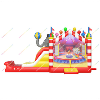 Circus Inflatable Bounce House Commercial Bouncer Slide Combo Inflatable Jump Zone Bouncing Castle With Slide For Sale