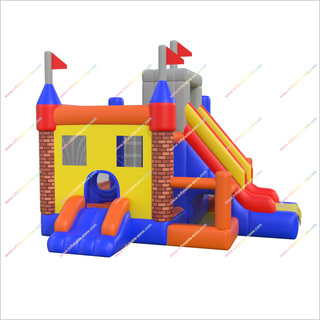 Castle-Themed Inflatable Combo Rental Jump N Double Slide Bouncer Inflatable Bouncing House For Kids