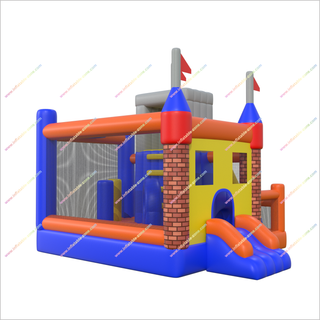 Castle-Themed Inflatable Combo Rental Jump N Double Slide Bouncer Inflatable Bouncing House For Kids