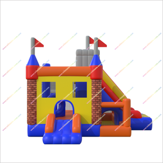 Castle-Themed Inflatable Combo Rental Jump N Double Slide Bouncer Inflatable Bouncing House For Kids