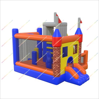 Castle-Themed Inflatable Combo Rental Jump N Double Slide Bouncer Inflatable Bouncing House For Kids