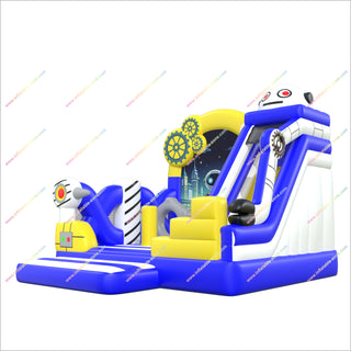 Robot Theme Decoration Inflatable Bouncer Slide Combo Fun Obstacles Inflatable Bouncy Castle House With Slide
