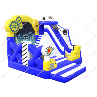 Robot Theme Decoration Inflatable Bouncer Slide Combo Fun Obstacles Inflatable Bouncy Castle House With Slide