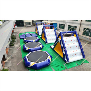 Island Water Sports Inflatable Bouncy Water Slide Floating Pool Toys Inflatable Trampoline For Water