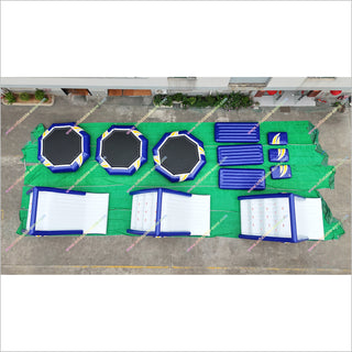 Island Water Sports Inflatable Bouncy Water Slide Floating Pool Toys Inflatable Trampoline For Water