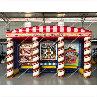 Fun Team Bonding Activities Ring Toss Milk Smash And Ferris Wheel Toss 3-In-1 Inflatable Carnival Games For Rent