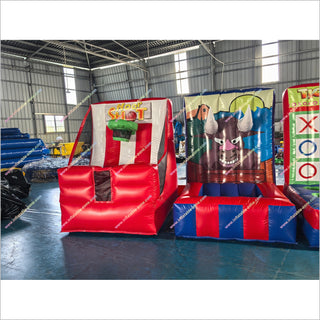 Fun Time Inflatables Basketball Hoop Shot Tic Tac Toe 4In1 Commercial Rental Inflatable Carnival Games For Sale