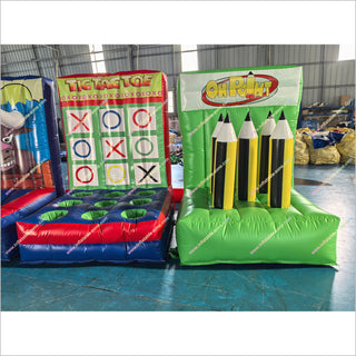 Fun Time Inflatables Basketball Hoop Shot Tic Tac Toe 4In1 Commercial Rental Inflatable Carnival Games For Sale