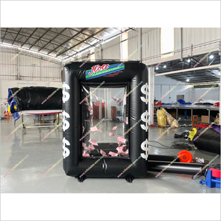 Outdoor Indoor Activities Inflatable Cash Cube Booth Black Grab Money Machine Inflatable Sport Games For Sale