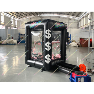 Outdoor Indoor Activities Inflatable Cash Cube Booth Black Grab Money Machine Inflatable Sport Games For Sale