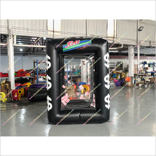 Outdoor Indoor Activities Inflatable Cash Cube Booth Black Grab Money Machine Inflatable Sport Games For Sale