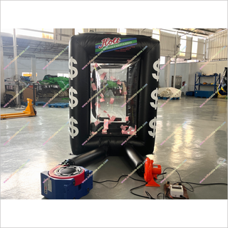 Outdoor Indoor Activities Inflatable Cash Cube Booth Black Grab Money Machine Inflatable Sport Games For Sale