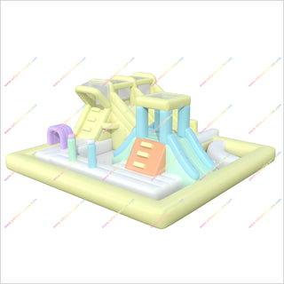 Double Slide Water Slide Inflatable Swimming Pool Obstacle Course Inflatable Castle Pool Pastel Soft Play Hire