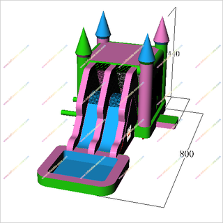 Inflatable Castle Water Slide Combo Big Splash Swimming Pool Double Slide Water Bounce House