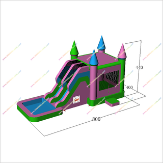 Inflatable Castle Water Slide Combo Big Splash Swimming Pool Double Slide Water Bounce House