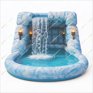 Outdoor Adult Water Games Inflatable Cave Waterfall Pools Splash Fun Park Inflatable Pool Cave With Waterfall