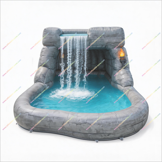 Fun Family Outdoor Games Inflatable Cave Pools Backyard Play Ideas Inflatable Pool Waterfall Cave