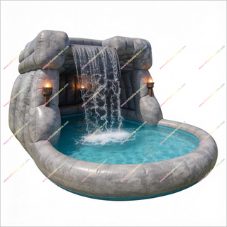Family Backyard Fun Inflatable Cave Pool Outside Play Set Inflatable Cave Waterfall Pool For Sale