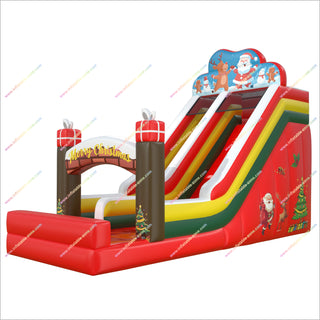 Inflatable Christmas Slide Party Play Ground Winter Inflatable Bouncy Castle With Slide Giant Inflatable Slide Rentals